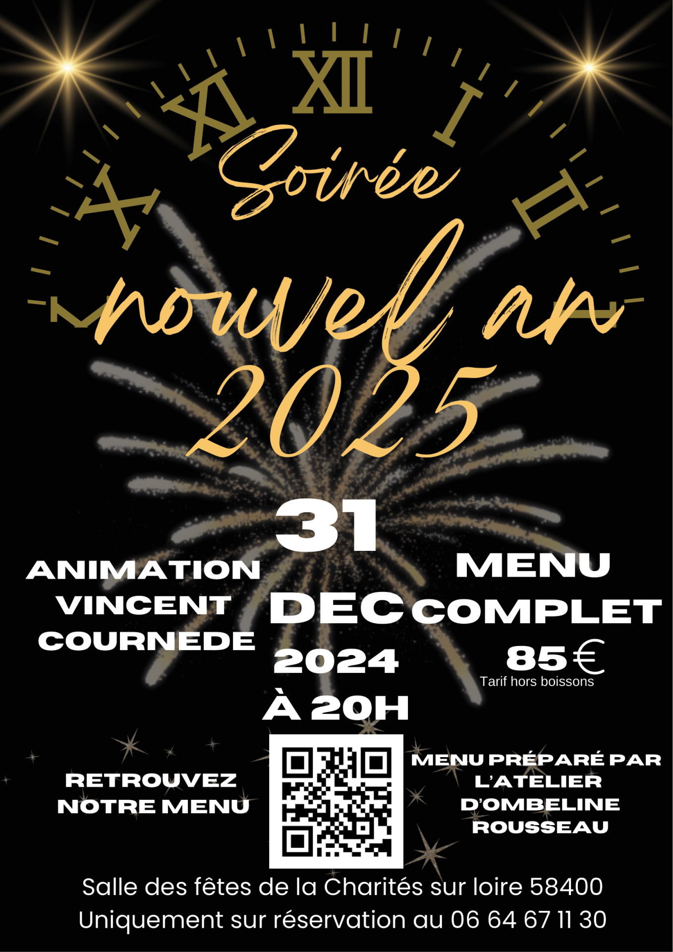 Soirée du nouvel an à La Charité par le comité des fêtes