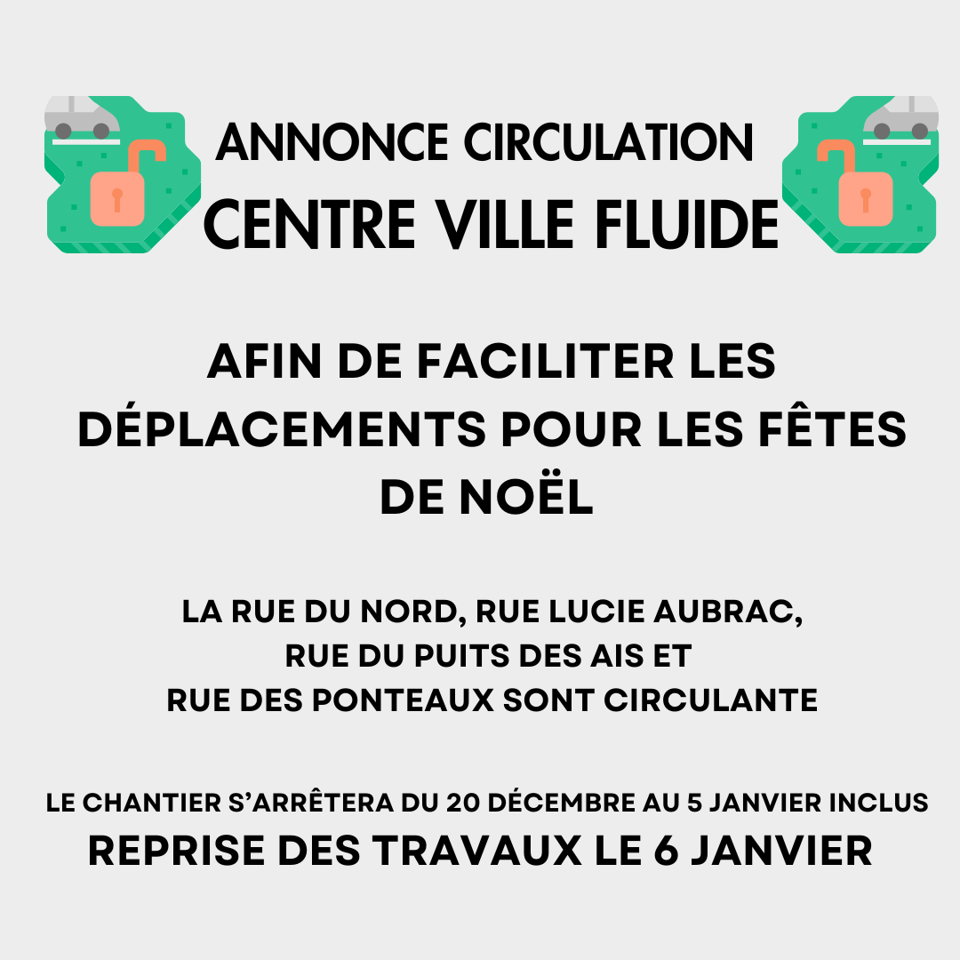 La circulation sera facilité pendant les fêtes de noël à La Charité, le chantier s'arrêtera pendant les fêtes de fin d'année.