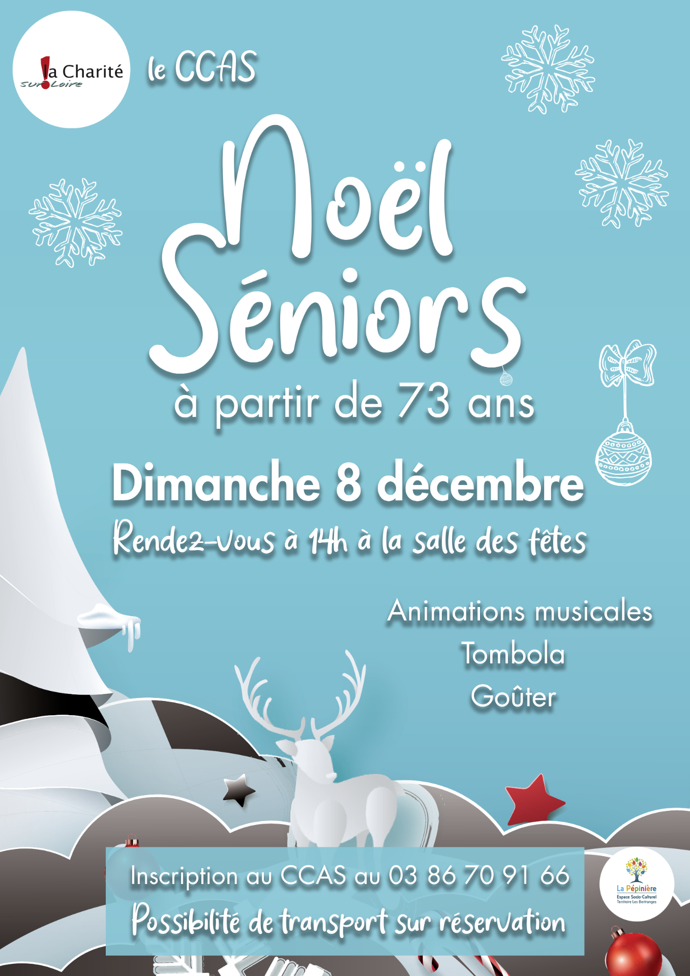 🎁 Noël des séniors 2024 à La Charité, dimanche 08 décembre à la salle des fêtes! 🎁