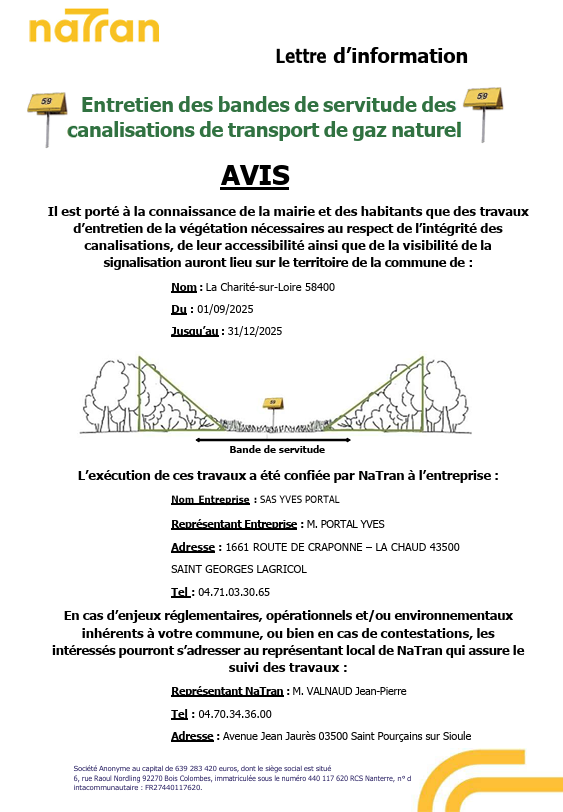 avis passage NaTran végétation gaz 