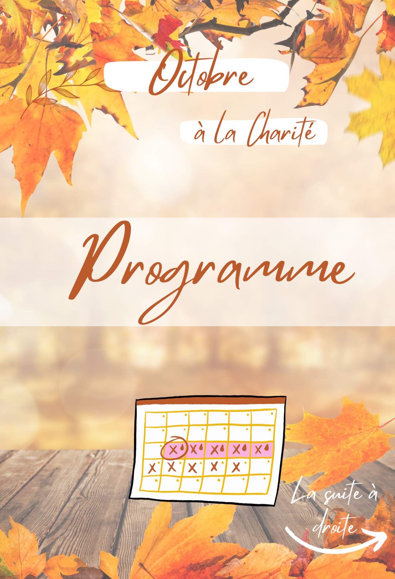 Programme du mois d'Octobre à La Charité⬇️