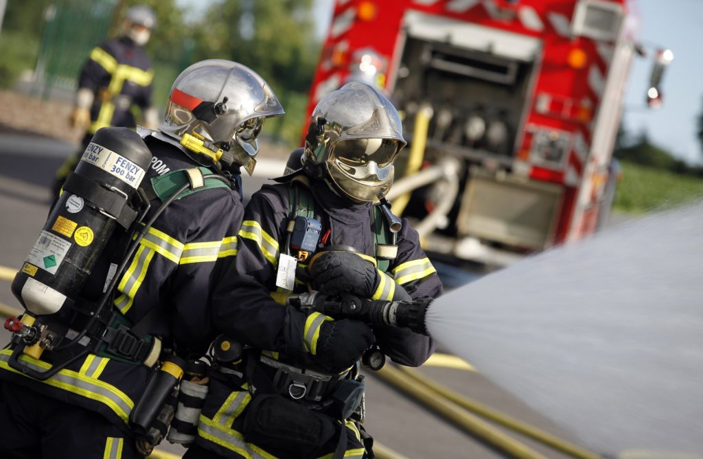 Les pompiers en formation