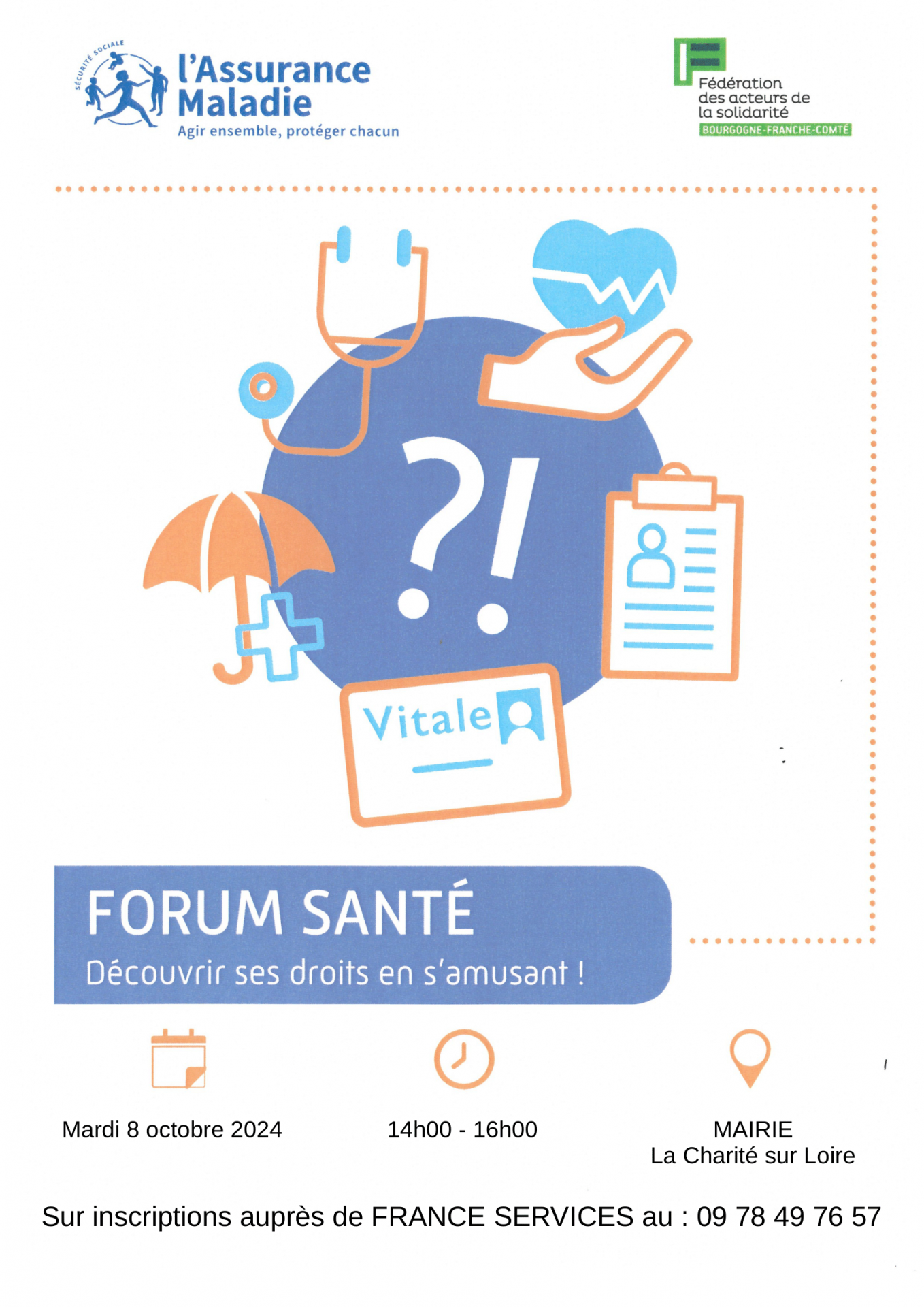 Forum santé à La Charité le 08 Octobre de 14h à 16h