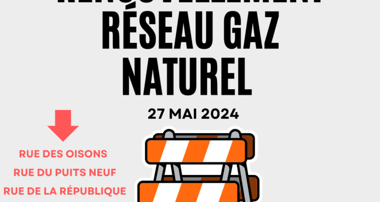 Annonce travaux GRDF gaz naturel