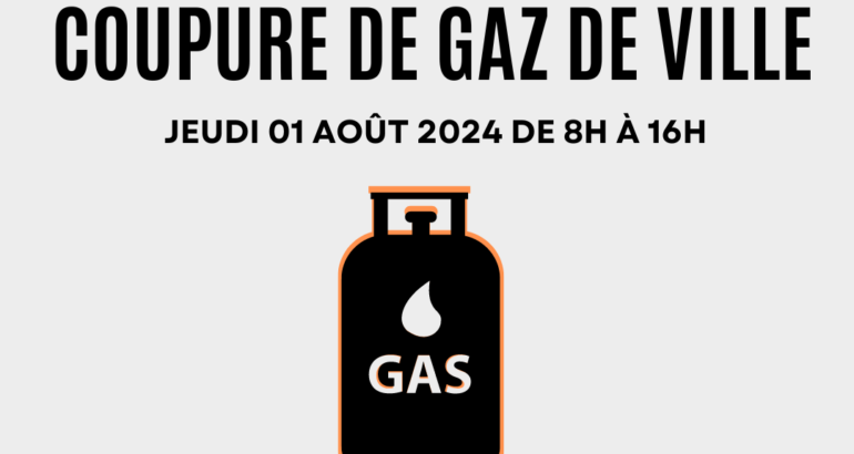 Annonce coupure de gaz de ville.